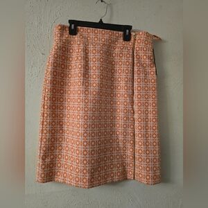 Alex Marie Orange and White A-Line Skirt